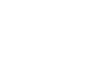 Logo stylisé en blanc avec une forme géométrique à gauche et un texte typographique à droite sur fond noir.